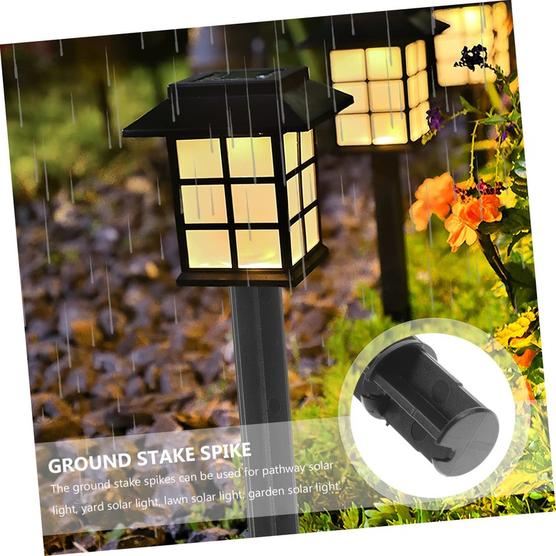 TOVINANNA 8pcs Ground Cone Plastic Lamp Stakes Solar Torch Light