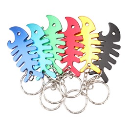 SWATOM Fish Bone 6PCS Bottle Opener Keychain Beer Openers Tool Key Chain Ring Accessories