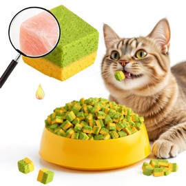 GREMBEB Cat Toy Grass Treats Freeze Dried 2 in 1 140g Fish Oil Chicken Cats Chew Grass Pellet Kitten Catnip for Hairball Removal Kitty Bite Snack for Cleaning Teeth Kitten Dental Food Indoor (4.94oz)