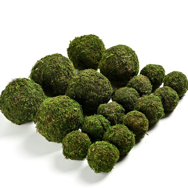  Usmola 18pcs Fake Moss Balls, 6pcs 3.2" Faux Green