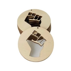 ALL SIZES BULK (12pc to 100pc) Unfinished Wood Laser Cutout AFRICA FIST Dangle Earring Jewelry Blanks Charms Shape Crafts Made in Texas