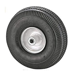 Rocky Mountain Goods Replacement Tire 4.10/3.50-4” - Tire for Hand Truck, Cart, Dolly, Garden Cart - 2.25” Offset Hub with Pneumatic 5/8” Ball Bearing - Sawtooth Tread - 400 lb. load capacity