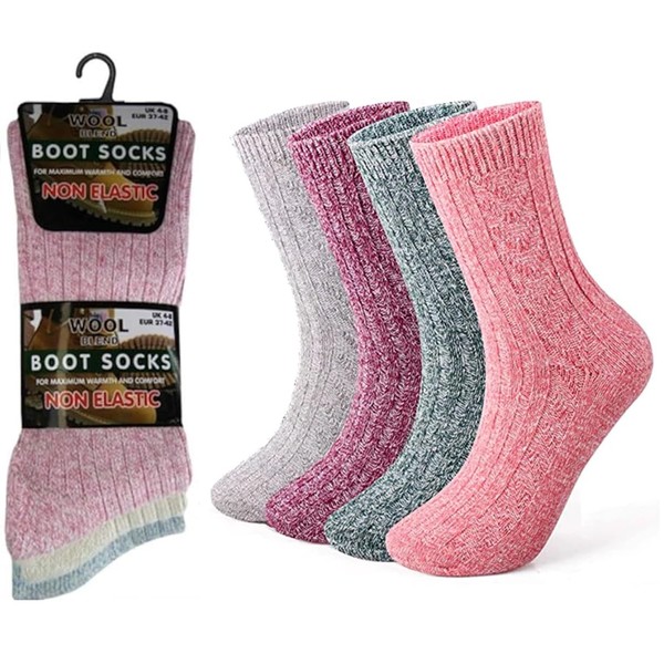OnlyBee 3 Pairs of Womens Non Elastic Wool Blend Thermal