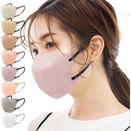 [Bijoubox] マスク バイカラー 立体 20枚入 小顔マスク 不織布 3Dマスク 使い捨て マスク 立体マスク 小顔 チークマスク メンズ 男女兼用 (Cサイズ(13.8cm×11.3cm), グレージュレース) grle