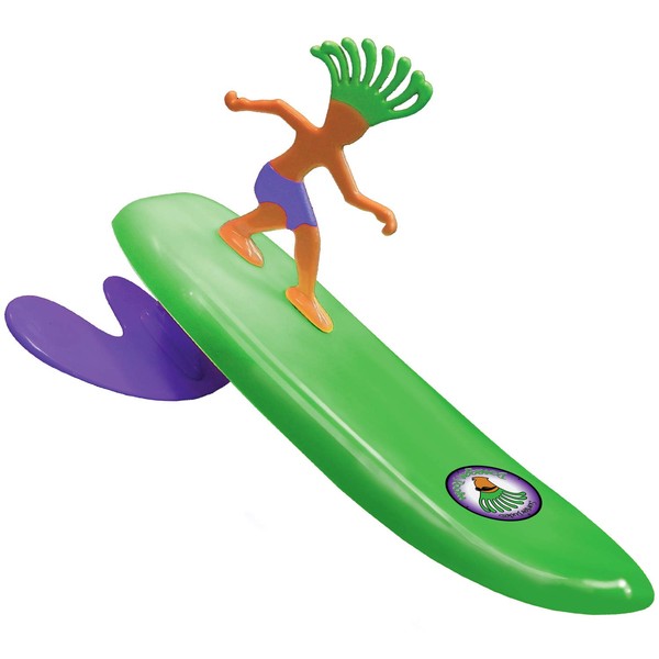 Surfer Dudes 2020 Edition Wave Powered Mini-Surfer and Surfboard Toy - Donegan Doolin - Green