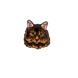 Cat Pin - Maine Coon - Tabby Cat Lapel Pin