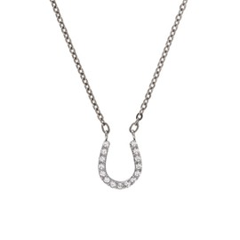 純チタン磁気ネックレス ピュアループオズ ホースシュー（プラチナカラー）45cm