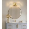 HOLKIRT Gold Bath Vanity Light Crystal Wall Sconce Light 15.7"