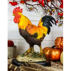 Ebros Proud Country Chicken Rooster Statue with Base 7.5" H