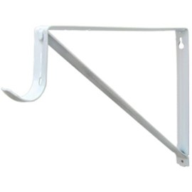 Stone Harbor Hardware Heavy-Duty Shelf and Pole Bracket, Powder Coated, 3" Drop, White