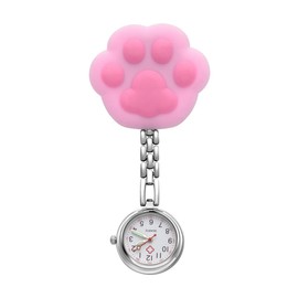 JSDDE Nurse Watch Cute Pattern FOB Watch Nurse Watch Heart Rate Monitor Chain Watch Nurse's Watch with Clip Analogue Quartz Watch Pocket Watch