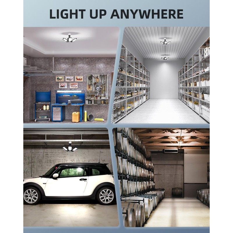 Adiding LED Garage Light Rotatable, Bright Basement Shop Ceiling Bay