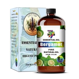 GV77ZF Bergamot Essential Oil (8 oz / 240 ml) C Bergamot Oils for diffusers, humidifiers, Home Baths, Cleaning Products, Yoga, DIY Soaps and DIY Scented Candles