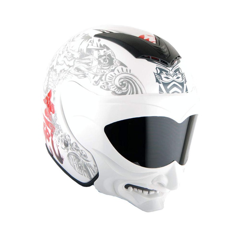 1Storm Motorcycle Open Face Fiber Glass Dual Visor Helmet Scooter