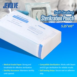 1000PCs COPERTINA Self Seal Sterilization Pouches 5.25" x 10" with Dual Indicators for Dental Tools by JEVOLVE | Autoclave Sterilizer Bags Pouch for Tools