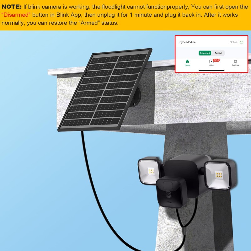 10W Solar Panel for All-New Blink Outdoor 4 /(3rd Gen)