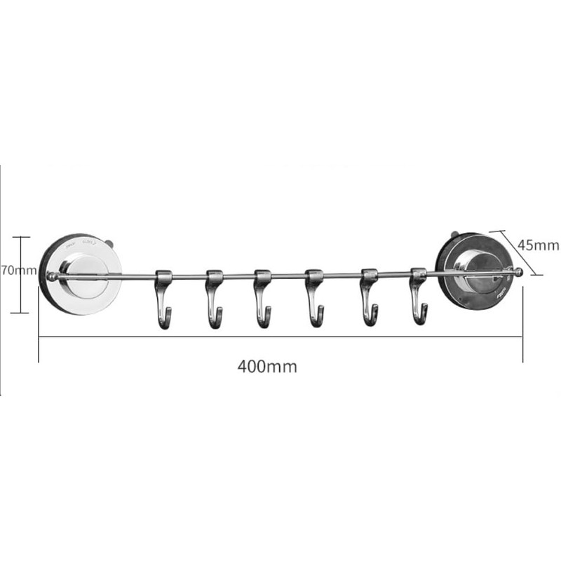GEEKHOM Hook Rack for Kitchen, Kitchen Holder No Drilling with