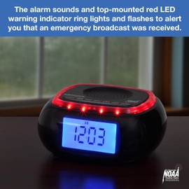 JENSEN JEP-725 Digital AM/FM Weather Band Alarm Clock Radio with NOAA Weather Alert and Top Mounted Red LED Alert Indicator Ring