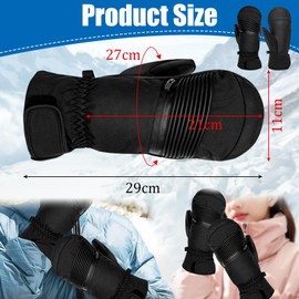 XRPRPX Mittens Waterproof Touchscreen Mittens Ski Gloves Winter Gloves Black Cycling Gloves Waterproof Thermal Gloves Mittens Snow Mittens for Outdoor Activities