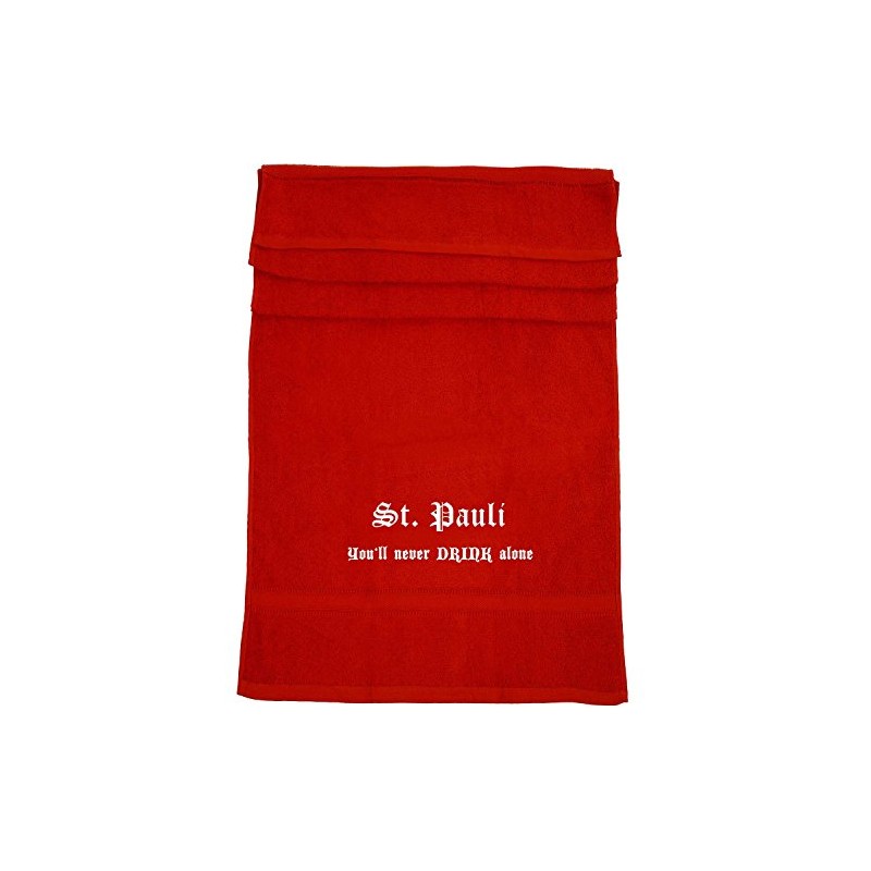 ShirtShop-Saar St. Pauli You'll Never Drink Alone Bath Towel Red