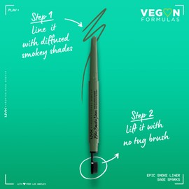 NYX Professional Makeup Eyeliner for Smokey Eyes, Vegan Formula, Epic Smoke Liner, Sage Sparks (Green)