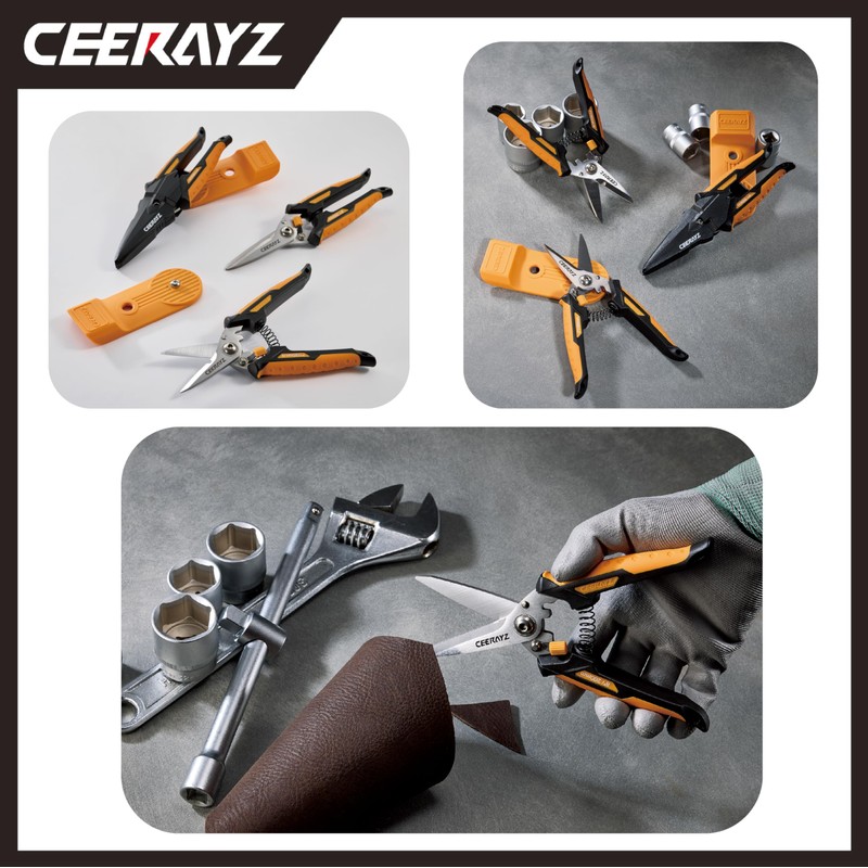 CEERAYZ 185mm Notch Scissors All Purpose Heavy Duty, Garden Shears,