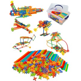 600PCS STEM Building Toys, Straw Constructor Toys Up Grade Engineering Building Sets for Kids Develops Motor Skills and Logic Thinking, Fun Educational Toy Great for Gift