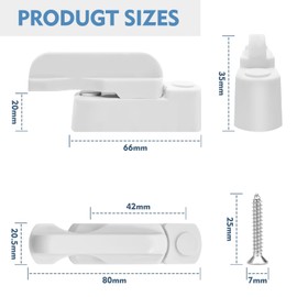 4 Pack Door Jammer Sash Jammers for UPVC/PVC Doors and Windows, Security Door Stopper Security Door Lock Sash Window Locks for Burglary Home Security Protection