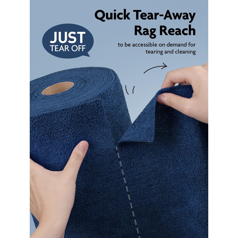 Fantasticlean Microfiber Cleaning Cloth Roll -75 Pack, Tear Away Microfiber