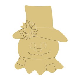 Scarecrow Design by Lines Cutout Unfinished Wood Fall Halloween Thanksgiving MDF Shaped Canvas Style 31 Art 5 (24")
