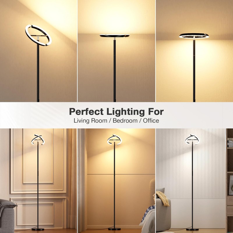 PreeOtti Floor Lamps for Living Room, 40W/2400LM Rotatable LED Floor
