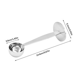2 in 1 Coffee Spoon and Tamper Coffee Measuring Spoon, Stainless Steel Coffee Spoon with Two Functions for Measuring and Mashing, Coffee Dosing Spoon for Ground Coffee/Espresso/Coffee Beans (15 ml)