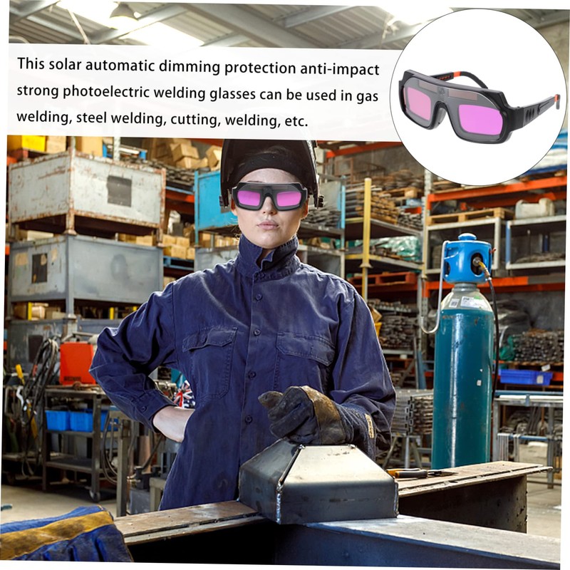 SHINEOFI 1pc Solar Automatic Dimming Welding Goggles Lightweight Protective Eye