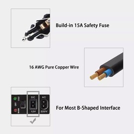 12V DC Power Cord Car Refrigerator DC Power Cord Refrigerator Plug Cooler Charging Replacement Cord Compatible with Alpicool/Dometic/ARB/Ausranvik/ICECO Portable Car Refrigerator - 1.8 Meters