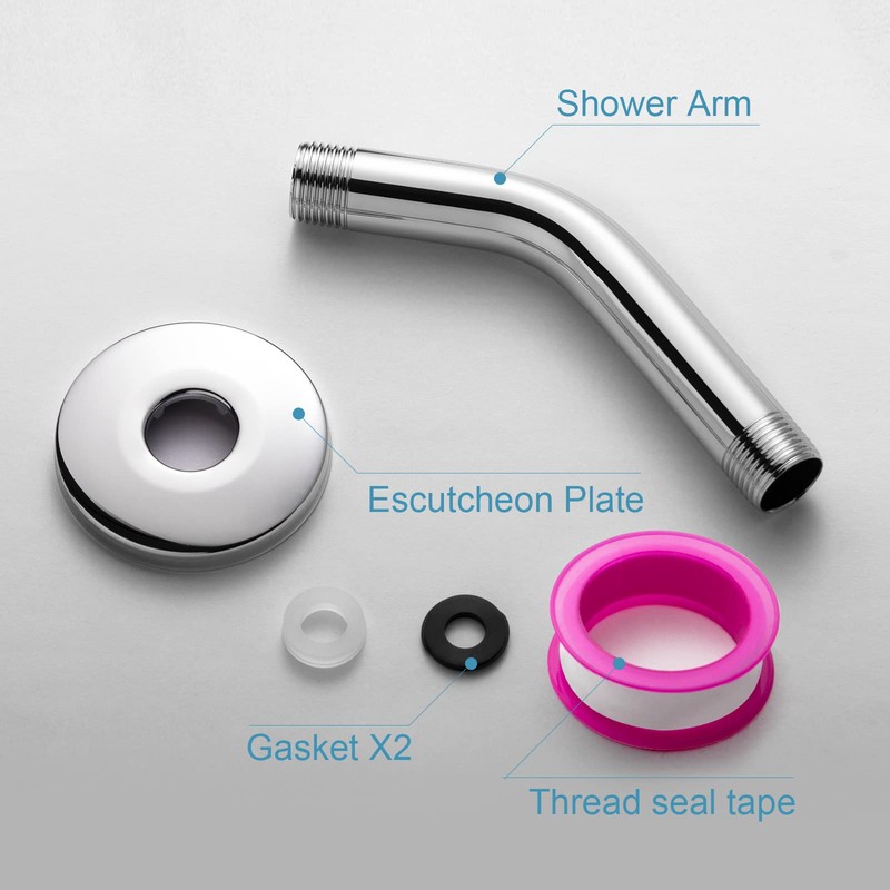 OFFO Shower Arm with Flange Universal Wall-Mounted Replacement Shower Arm