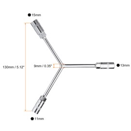 HARFINGTON Y-Shaped 3 Way Socket Wrench 11mm 13mm 15mm Long Arm Y-Type 6-Point Inner Hexagon Spanner Bike Hex Wrench Torque Spanner for Bicycle Cycling Repair Hardware Tools