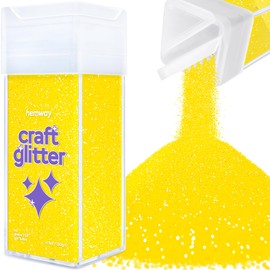 Hemway Craft Glitter Shaker 130g / 4.6oz Glitter for Arts, Crafts, Resin, Tumblers, Nails, Painting, Decoration, Festival, Cosmetic, Body - Ultrafine (1/128" 0.008" 0.2mm) - Fluorescent Yellow