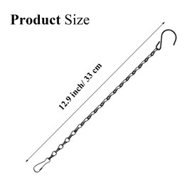 Teaaha Set of 4 Hanging Basket Chains, 33 cm Metal Chain for Hanging Basket Chain with Hooks, for Planter, Basket, Bird Feeder, Bird House, Lanterns, Ornaments, Wind Chime, Billboards, DIY Crafts