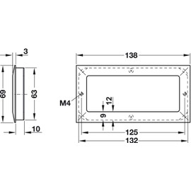 Gedotec Cassin Sliding Door Shell Handle Silver Matt Inlet Handle Square Sliding Door Handle Metal Furniture Handle Recessed in Wood Handle 138 x 69 mm 1 Piece Large Handle Shell for Furniture and