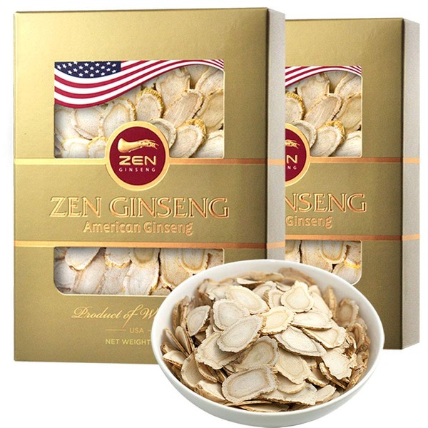 2 Boxes of Hand Selected Premium Quality American Ginseng Slices (4oz/Box) 西洋参/花旗参 Boosts Immune Support & Energy, Performance & Mental Health for Men & Women