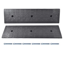 Getanye 2 Pack 4'' Rubber Curb Ramp Heavy Duty Loading Curb Ramps Driveway Curb Ramp Rubber Slope Ramp for Cars RV Trucks Bicycles Motorcycles - 22000lbs/10Ton Load Capacity