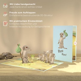 papercrush® Pop-Up Card Farewell "Mach's Gut" - Funny 3D Farewell Card for Colleagues for Jobwechsel, Retirement or Retirement - Beautiful Greeting Card for Saying Goodbye to Educator, Teacher or