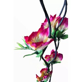 Grupo Proveer de Mexico - Sesuconsa Pack 3 Ramos Flores Artificiales Decoración Vara Con 5 Guías