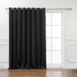 Best Home Fashion Wide Width Thermal Insulated Blackout Curtain - Antique Bronze Grommet Top - Black - 100"W x 108"L - (1 Panel)