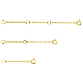 Necklace Extenders Gold,Bracelet Extender Gold,14k Gold Plated Chain Extenders for Necklaces,Collar Extender,Necklace Bracelet Anklet Extension Jewelry Making Chains Set 3 Pcs(1 2 3 Inch)(Gold)