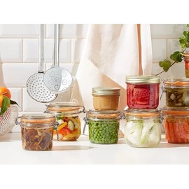 Le Parfait Super Terrine Jar | 24oz/Pint & Half (Pack of 4) 750ml French Glass Jar, Airtight Rubber Seal & Glass Lid | Glass Jars for Kitchen Organization and Storage Containers for Kitchen Essentials