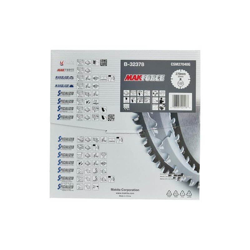 Makita MakForce B-32378 Saw Blade 270 x 30 mm 40