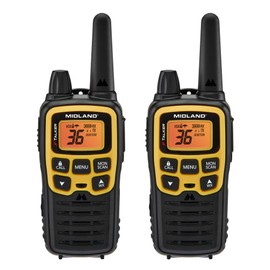 Midland® - T61VP3 X-TALKER - Two-Way Radio - 36 Channel FRS- Long Range Walkie Talkie, 121 Privacy Codes, & NOAA Weather Scan & Alert Black/Yellow, 2-Pack