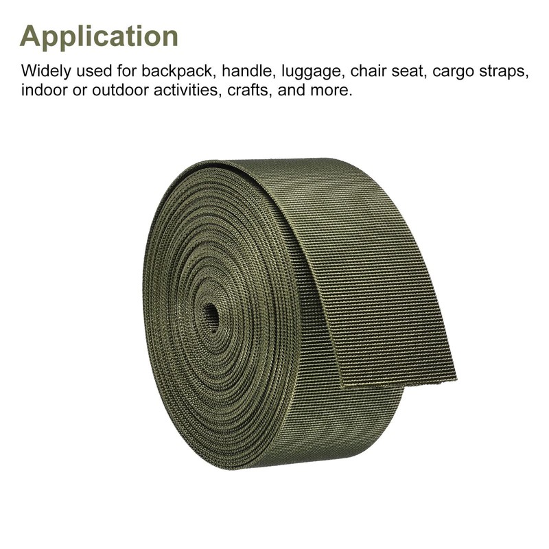 Boxonly Nylon Webbing Strap 2 inch Army Green Nylon Webbing