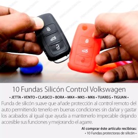 MD Paquete De 10 Funda Silicón Para Llave Volkswagen / Mayoreo
